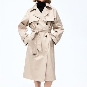 H&M Double-breasted Twill Trench Coat.